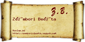 Zámbori Beáta névjegykártya