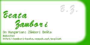 beata zambori business card