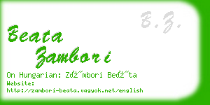 beata zambori business card